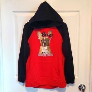 Justice Active Always Fabulous Girls Red/Black Hooded Sweatshirt - Size 12/14